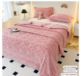 Leaf Embroidery Fleece Blanket – Soft Microfiber Throw for Cozy Comfort and Year-Round Use